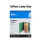 Quill Brand® 2/5-Cut Tab Pressboard Classification File Folders, 3-Partitions, 8-Fasteners, Letter, Green, 15/Box (7-44034)