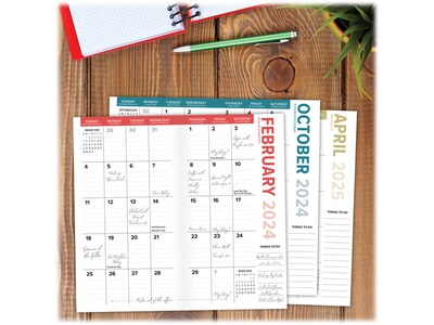 2024-2025 Willow Creek Tropical Summer 3.5" x 6.5" Monthly Planner, Multicolor (39335)