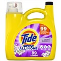 Tide Simply HE Liquid Laundry Detergent, Berry Blossom, 89 Loads, 117 oz. (12080)
