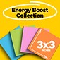 Post-it Super Sticky Notes, 3 x 3 in., 24 Pads, 70 Sheets/Pad, 2x the Sticking Power, Energy Boost Collection