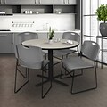 Regency 48 Laminate Maple Round Table with Zeng Stack Chairs Gray (TB48RNDPL44GY)
