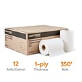 Coastwide Professional™ Hardwound Paper Towels, 1-Ply, 350 ft./Roll, 12 Rolls/Carton (CW21813)