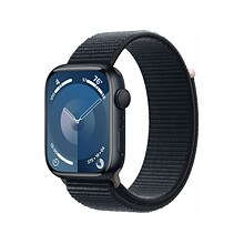 Apple Watch Series 9 (GPS) Smartwatch, 45mm, Midnight Aluminum Case with Midnight Sport Loop (MR9C3L