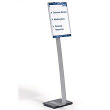 Durable Info Sign Duo Floor Stand, Tabloid-Size Inserts, 15x44-1/2, Clear