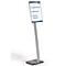 Durable Info Sign Duo Floor Stand, Tabloid-Size Inserts, 15x44-1/2, Clear