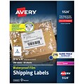 Avery Waterproof Laser Shipping Labels, 3-1/3 x 4, Matte White, 6 Labels/Sheet, 50 Sheets/Box, 300