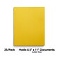 Staples Smooth 2-Pocket Paper Folder with Fasteners, Yellow, 25/Box (50779/27546-CC)