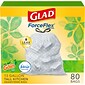 Glad ForceFlex Tall Kitchen Drawstring Trash Bags, 13 Gallon, White, Gain Original scent, 80/Box (78