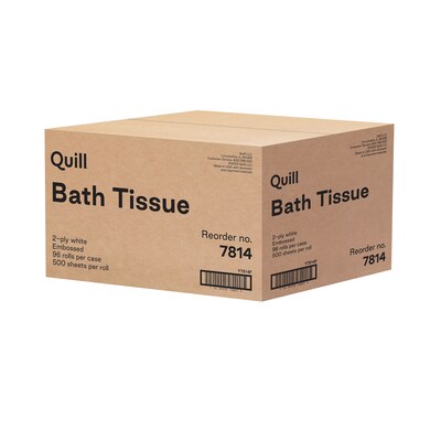 Quill Brand® Toilet Paper, 2-Ply, 500 Sheets/Roll, 96 Rolls/Carton (7814-QCC)
