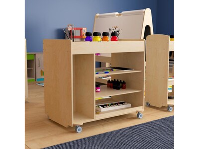 Flash Furniture Bright Beginnings Mobile 8-Section Storage Cart, 31.5"H x 33"W x 23"D, Natural Birch Plywood (MK-ME14504-GG)