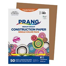 Prang 9 x 12 Construction Paper, Light Brown, 50 Sheets/Pack (P6903-0001)