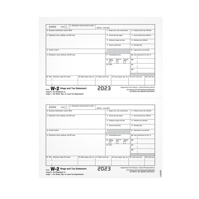 TOPS 2023 W-2 Tax Form, 1-Part, Copy 1/D, 100/Pack (LW2ERQ)