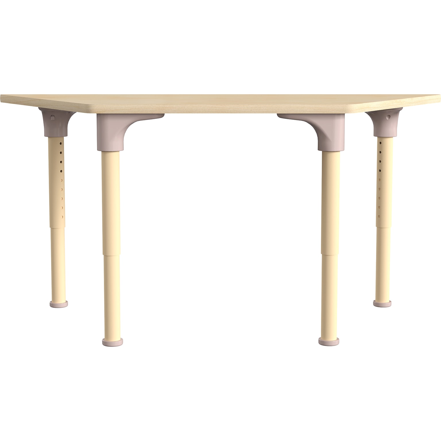 Flash Furniture Bright Beginnings Hercules Trapezoid Table, 47 x 20.75, Height Adjustable, Beech (MK-ME088027-GG)