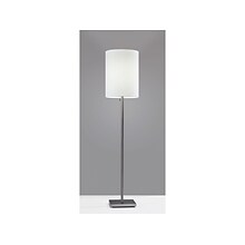 Adesso Liam 60.5 Brushed Steel Floor Lamp with White Cylinder Shade (1547-22)