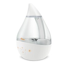 Crane Drop 2.0 Ultrasonic Cool Mist Tabletop Humidifier, 1-Gallon, Clear & White (EE-5306CW)