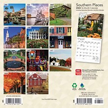 2024 BrownTrout Southern Places 7 x 14 Monthly Wall Calendar (9781975465155)
