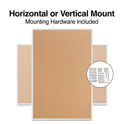 Quill Brand® Standard Durable Cork Bulletin Board, Aluminum Frame, 6'W x 4'H (28317-CC)
