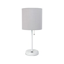 Creekwood Home Oslo LED Table Lamp, White/Gray (CWT-2011-GO)