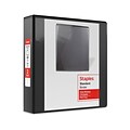 Staples® Standard 2 3 Ring View Binder with D-Rings, Black, 6/Pack (26443CT)