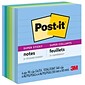 Post-it Recycled Super Sticky Notes, 4" x 4", Oasis Collection, Lined, 90 Sheet/Pad, 6 Pads/Pack (6756SST)