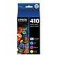 Epson T410 Cyan/Magenta/Yellow/Photo Black Standard Yield Ink Cartridge, 4/Pack (T410520S)