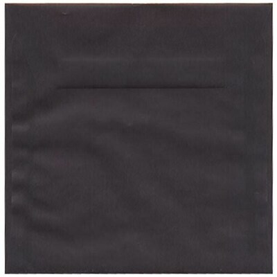 JAM PAPER Square Translucent Vellum Envelopes, 6 1/2 x 6 1/2, Charcoal Grey, 50/Pack (241331991I)