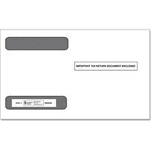 ComplyRight Double Window Envelope for W-2 (5218) Tax Form, 5.63 x 9, White/Black, 100/Pack (51511