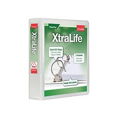 Cardinal XtraLife Heavy Duty 2 3-Ring View Binders, D-Ring, White (26320)