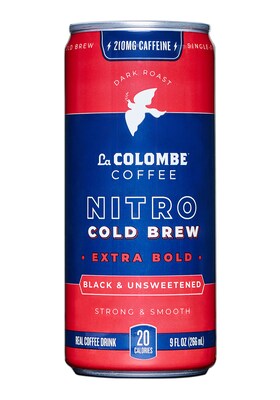 La Colombe Nitro Extra Bold Caffeinated Cold Brew Coffee, Dark Roast, 9 fl. oz., 12/Carton (PPPURC1232)