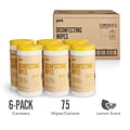 Perk™ Disinfecting Wipes, Lemon, 75 Wipes/Pack, 6/Carton (PK56665CT)