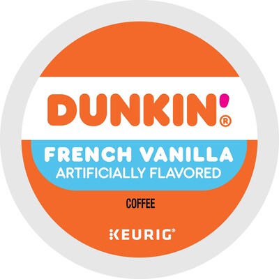 Dunkin' French Vanilla Coffee Keurig® K-Cup® Pods, Medium Roast, 88/Carton (400847)