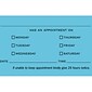 Custom 1-2 Color Appointment Cards, Blue Index 110# Cover Stock, Flat Print, 1 Standard Ink, 2-Sided, 250/Pk