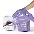 FifthPulse Powder Free Nitrile Gloves, Latex Free, Small, Lilac, 200/Box (FMN100414)