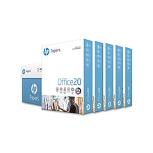 HP Office20 8.5 x 11 Multipurpose Paper, 20 lbs., 92 Brightness, 500 Sheets/Ream, 5 Reams/Carton (