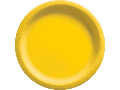 Amscan 6.75 Paper Plate, Yellow, 50 Plates/Pack, 4 Packs/Set (640011.09)