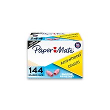 Paper Mate Arrowhead Cap Erasers, Pink, 144/Box (73015)