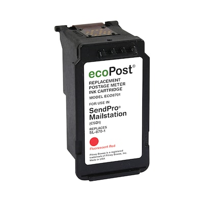 Eco Post Replacement Ink Cartridge for Pitney BowesSL-870-1 Postage Meter (QULECO8701D)