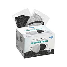 WeCare Leopard Print Disposable KN95 Fabric Face Masks, One Size, Assorted Colors, 20/Pack (WMN10012