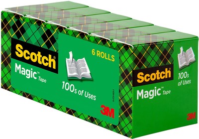 Scotch Magic Invisible Tape Refill, 3/4" x 27.77 yds., 6/Pack (810K6)