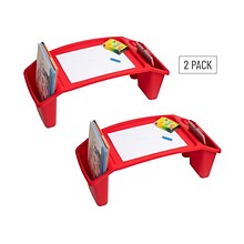 Mind Reader Sprout Collection 22.25 x 10.75 Plastic Kids Lap Desk, Red, 2/Pack (2KIDLAP-RED)