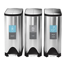 simplehuman Mixed Recycling Magnetic Sorting Label, 8 x 4, Blue/Gray, 2/Pack (KT1171)