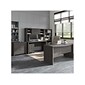Bush Business Furniture Echo 60"W Bow Front Desk, Credenza with Hutch, Bookcase and File Cabinets, Charcoal Maple (ECH029CM)