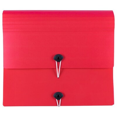 JAM PAPER Portfolio with Elastic Closure, 2 in 1 Binder and Expanding File, 13 x 11 1/4, Red (334393