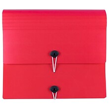 JAM PAPER Portfolio with Elastic Closure, 2 in 1 Binder and Expanding File, 13 x 11 1/4, Red (334393