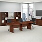 Bush Business Furniture 120W x 48D Boat Shaped Conference Table with Wood Base, Hansen Cherry (99TB12048HCK)