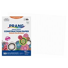 SunWorks 12 x 18 Construction Paper, Bright White, 50 Sheets (PAC8707)