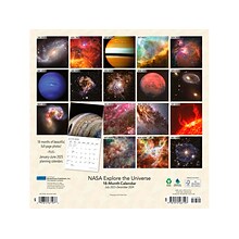 2023-2024 Plato NASA Explore the Universe 12 x 12 Academic & Calendar Monthly Wall Calendar (97819