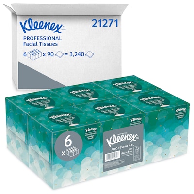 Kleenex Boutique Standard Facial Tissues, 2-Ply, 90 Sheets/Box, 6/Pack (21271)