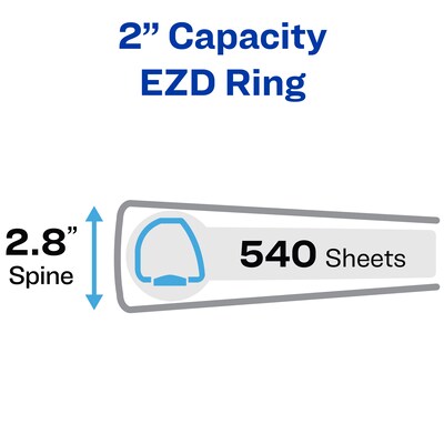 Avery Heavy Duty 2 3-Ring Framed View Binders, One Touch EZD Ring, White (68036)