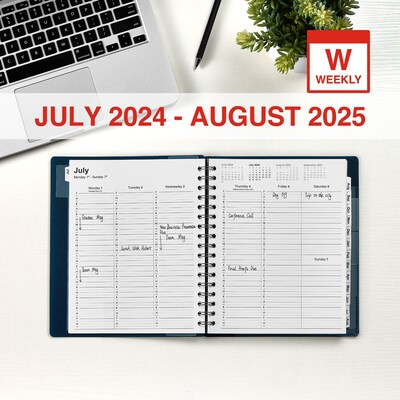 2024-2025 Staples 7 x 9 Academic Weekly & Monthly Appointment Book, Plastic Cover, Navy (ST60360-2